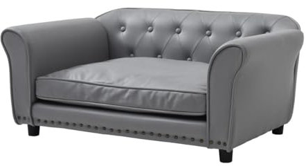 Vente-unique-Tiersofa - 94 x 65 x 42 cm - Kunstleder - Grau - GALIAMA