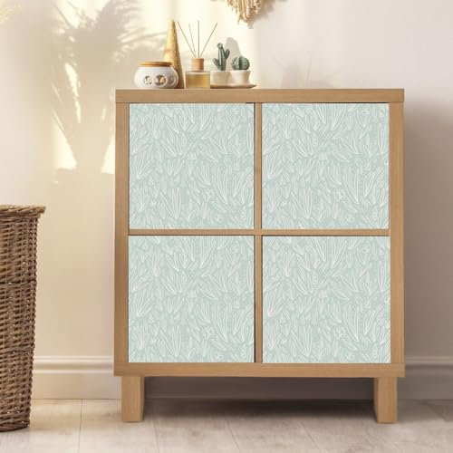 Wallpaper Mint Green Plant Sticky Back Kitchen Wallpapers Art Deco Self Adhesive Wall Paper Peel and Stick Waterproof Removable Walpaper Bedroom Bathroom Living Room 38.6x480.6cm/1 roll