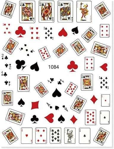 3D Decals Interesting Adhesive Poker Nail Art Sticker Manicure Playing Cards Design DIY Nail Decoration Nail Art Stickers and Decals Accessories