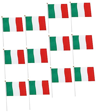 TOYANDONA Set Da 100 Bandiere Italiane Portatili Sventolanti a Mano, 14x21 Cm, in Poliestere Resistente Alle Intemperie Per Eventi Sportivi, Feste Patriottiche e Decorazioni Casa
