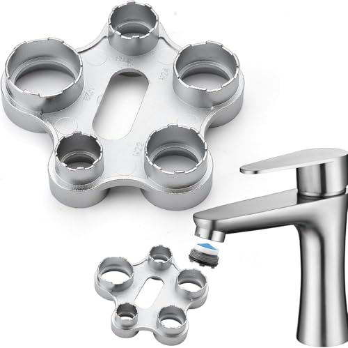 Wasserhahn Schlüssel 5-in-1 Werkzeug, Universal Luftsprudler Montageschlüssel für M18 M20 M22 M24 Entferner für Küche & Badezimmer Armatur Universal Strahlregler Serviceschlüssel