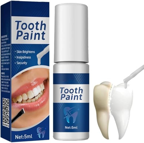Zahnlack Weiß, Tooth Polish, Tooth Paint White, Schnelles Bleaching Zähne, Zahnfarbe für Weiße Zähne, Effektiv Entfernen Zähne Flecken, Sofortige Zahnaufhellungsfarbe, für den täglichen Gebrauch (1)