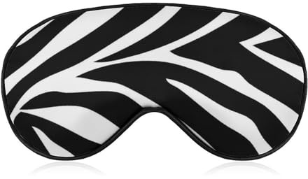 Cmagnifico Augenmaske aus glattem Stoff, schwarze Zebra-Schlafmaske, Schlafmaske mit verstellbarem Kopfband für Männer, Frauen