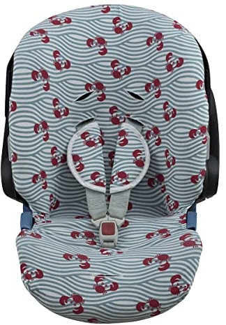 JYOKO KIDS Bezug für Autositz kompatibel mit Cybex Aton Cloud- Q-M-2-4-5, aus Baumwolle (Aton 2, Crabby)