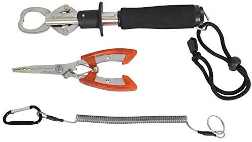 Milepetus Fish Lip Grabber Gripper Grip with 35lb Weight Scale,and Fishing Pliers Stainless Steel Tools