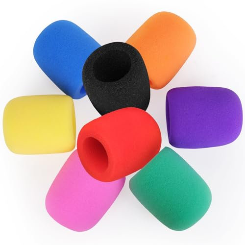 ChromLives Mikrofon Windschutz Farbig Mikrofonabdeckung Bunte Mikrofon Abdeckung Mikrofon Windschutzscheibe Schaumabdeckung Erstklassig 8 Pack