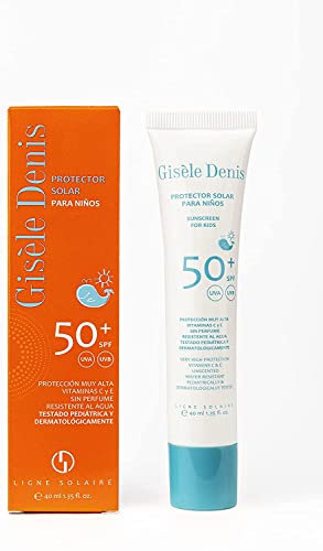 GISÈLE DENIS - Protector Solar Infantil, 40 ml, Protección FPS50+, Crema Solar para Niños, Resistente al Agua, Cuidado de Piel, Hidrata la Piel, Vitaminas C y E, Resistente al Agua, para Uso Diario