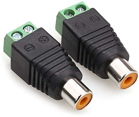 NANYI RCA Female Connector, Phono RCA Female Plug to AV Screw Terminal Audio Video Connector Adapter for CCTV Security Camera (2 Pack)