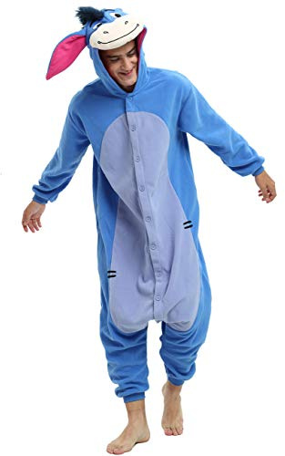 HALLOWITCH Eeyore Onesie Costume for Adult. Halloween Donkey Costume For Men and Women.L