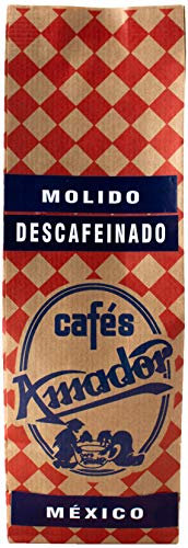 Cafés AMADOR - Café DESCAFEINADO MOLIDO GRUESO Natural Arábica - MÉXICO MOUNTAIN WATER (Molienda para Prensa Francesa / Cold Brew) 250g