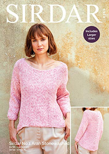 SirdarNo.1 Aran Stonewashed Knitting Pattern - 8269 Top