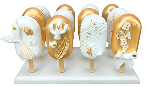 NANGOPOP Kuchenständer aus Holz, 12 Stück, für Desserttisch, Hochzeit, Dusche, Geburtstagspartys, robust und wiederverwendbar