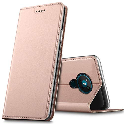 Verco Etui pour Nokia 3.4, Coque Pochette Portefeuille pour Housse Nokia 3.4 avec Magnétique Fonction Wallet - Rose