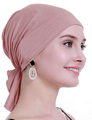 osvyo Bambus Chemo Kopftuch für Frauen mit Haarausfall - Krebspatienten Kopfbedeckung Turban in Versiegelter Verpackung HELLES Aprikosen Blush