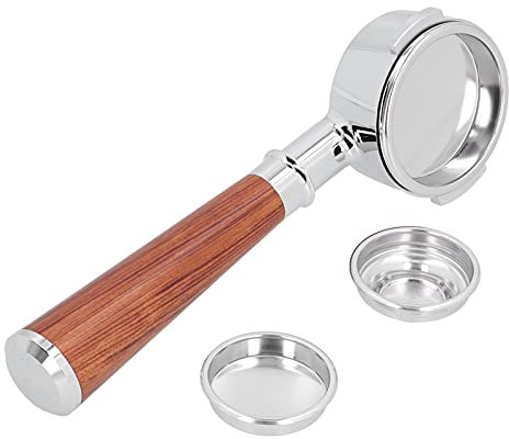 Porte-filtre sans fond détachable, poignée de machine à café 58MM porte-filtre sans fond porte-filtre accessoire de pièces de cafetière(rouge)