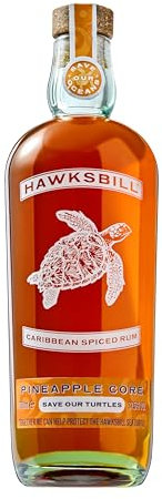 Hawksbill Pineapple Spiced Rum, Sustainable Dark Rum Liquor Supporting Endangered Sea Turtles, Eco Conscious Traditional Caribbean Rum Spirit for Cocktails, 37.5% Alcohol Drink, 70cl