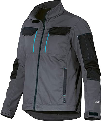 Uvex - Giacca da lavoro “Tune-up” in softshell da uomo, traspirante e impermeabile, grigio., L