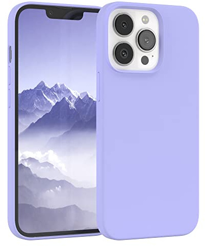 EAZY CASE Premium Silikon Handyhülle kompatibel mit iPhone 13 Pro Slimcover mit Kameraschutz und Innenfutter, Silikonhülle, Schutzhülle, Bumper, Handy Case, Hülle, Softcase, Lavendel Lila