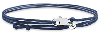 Nato Cuff - Doppelt gewickeltes Nylonarmband - handgefertigt in Frankreich - verstellbar - Herren und Damenschmuck (Blau)