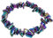 Lebensquelle Plus besonderes Splitterarmband | Handgefertigtes Elastisches Stretch Splitter Armband | Echter natürlicher Edelstein (Regenbogen-Hämatit)
