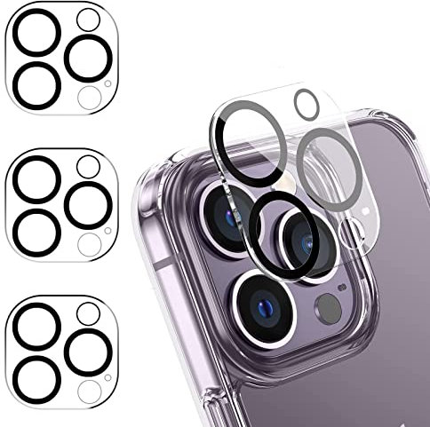 IOPYKKOA 3 Stück Kamera-Schutzglas, kompatibel mit iPhone 12 Pro Max 3D stereoskopische Linsenfolie, Kratzfest, 9H Härte, HD, voller Kameraschutz.