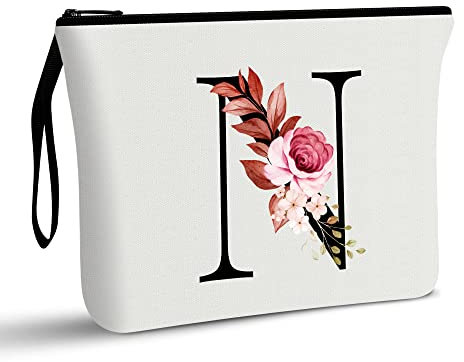 Vavabox A-Z Personalisierte Kosmetiktasche-Geburtstagsgeschenke für Frauen, Mütter, Beste Freundinnen und Brautjungfern (N)