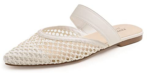 Feversole Womens Flat Pointed Toe Slingback Shoes，Scarpe da Ballettoda Donna Punta Appuntito Cinturino Regolabile Sandali Rosa Caldo Napa 39 EU