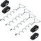 MUKCHAP Set of 4 Trampoline Anchor Kit with Triangle Head, 15.7 Inch Trampoline Tie Down Kit with Straps, Galvanized Spiral Ground Swings Anchor Set for Sheds, Tents