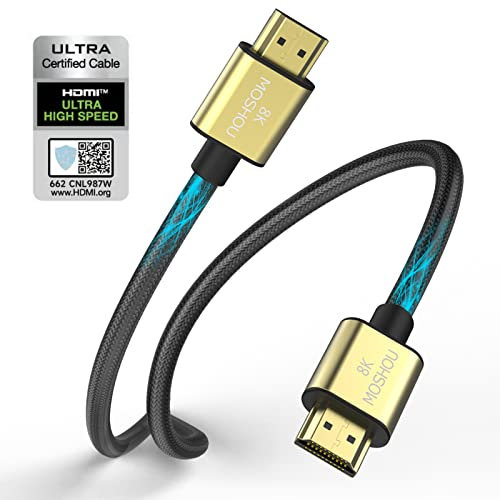 Certified 8K HDMI 2.1 Cables 48Gbps Ultra High Speed 8K@60Hz 4K@120Hz 26FT (8M) Cord eARC HDCP 2.2 2.3 Dynamic HDR10 Dolby Compatible with PlayStation 5/Xbox Series X/Apple TV 4K/Monitor/Projector