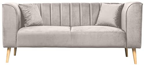Fabimöbel Dreisitziges Sofa Elisa, stilvolles Sofa, Modernes Sofa, Skandinavischer Stil, Sofa auf hohen Füβen, (Beige, 3- Sitze)