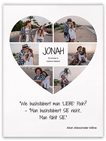 Maverton Fotoleinwand mit eigenem Bild, personalisiertes Leinwandbild | Mit Holzrahmen, Größe 30x40 oder 50x70, Fotowand Collage mit Wunschmotiv für Jungen, für Männer, für immer, 30 x 40 cm
