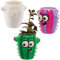Baker Ross FX580 Mini vasi per piante grasse in ceramica con cactus - Confezione da 4, dipingi il tuo vaso per piante