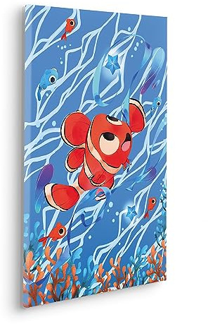 Komar Komar Keilrahmenbild - Carefree Nemo - Größe 40 x 60 cm - Kinderzimmerbild, Wandbild, Kinderzimmer