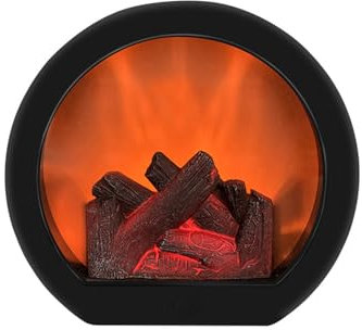 Ragyzity Faroles LED portátiles decorativos sin llama, luz de chimenea con efecto de llama de registro de simulación LED, interruptor táctil, llama de simulación para decoración del hogar y Navidad