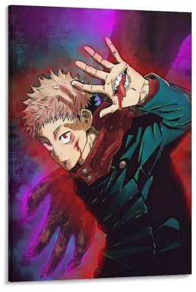 Japanisches Anime-Poster Jujutsu Kaisen, Itadori Yuji, Heimdekoration, Poster, Wandkunst, zum Aufhängen, dekorativer Gemälde-Poster, 40 x 60 cm