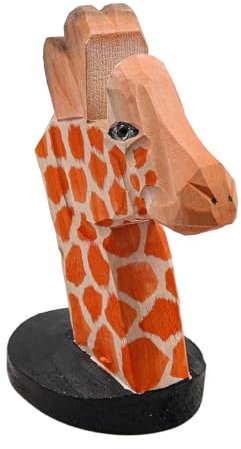 ZONADAH Handgeschnitzter Brillenhalter aus Holz für Brillen, Brillen, Sonnenbrillen, Ständer, Tierform, für Zuhause, Büro, Schreibtisch, Dekoration, Geschenk, Giraffe