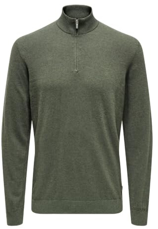 Only & Sons Herren Onsloui Reg 12 Mel Half Zip Knit Strickpullover (1er Pack)