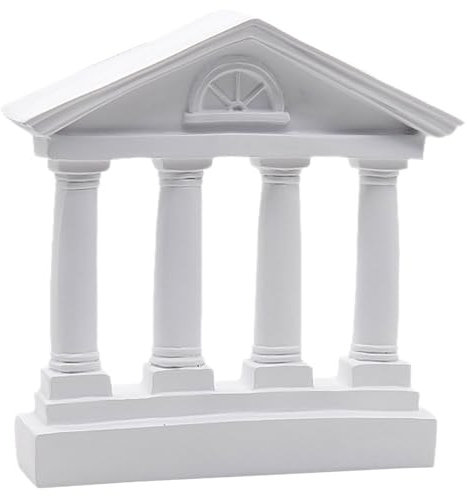 AOKWAWALIY Tempelbau Modell Griechische Urne Griechische Tempel Statue Dekorative Gebäude Skulpturen Römische Tempel Statue Römische Säulen Aquarium Turm Statue Turm Figur Harz Weiß Säule Touren