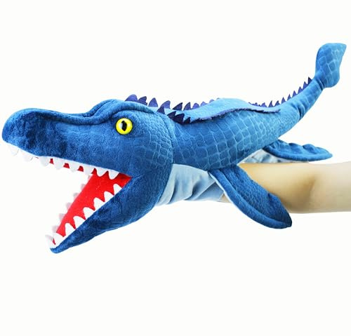 LOMTRATS Dinosaurier-Handpuppen für Kinder, Kleinkind enthält Triceratops und Tyrannosaurus Rex mit beweglichen offenen Mündern, perfekt zum Geschichtenerzählen,Geburtstagsgeschenke