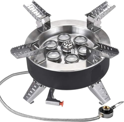 Réchaud À Gaz De Camping 18 000 W, Réchaud D'extérieur Pliable Portable, Réchaud À Gaz En Alliage Coupe-vent, Étui De Transport, Réchaud Au Propane, Brûleur De Cuisson Avec Allumage Piézo