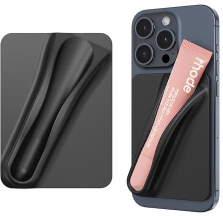 DOB SECHS Mobile Phone Case with Lip Gloss Holder, Silicone Lip Gloss Protective Case for Mobile Phone, Self-Adhesive - Stick-on Card Holder Case, Compatible with iPhone, Samsung Galaxy, Smartphones,