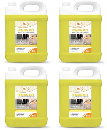 FILO Lemon Floor Cleaner Liquid Concentrated 4x 5 Litre - Multi Purpose Bacteriostatic Cleaning Gel - Neutral pH All Purpose Cleaner - Eco-Friendly & Effective