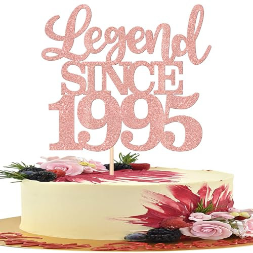 1 Stück Aufschrift Legend Since 1995 Tortenaufsatz 30 Kuchen Topper Glitter alles Gute zum 30. Geburtstag Kuchen Pick 30 Fabulous Tortendekorationen für Prost zum 30 Rosegold