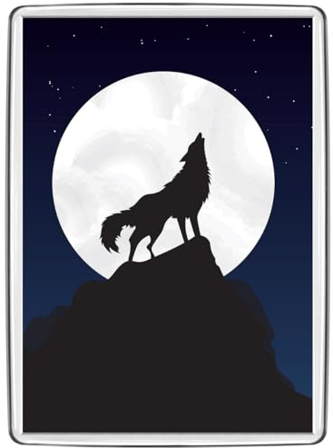 Pixly® Kühlschrankmagnet, heulender Wolf, groß, Jumbo-Größe, Andenken, Neuheit, Kühlschrankmagnete, Geschenk