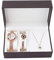 Uhren-Schmuck-Set, Damen-Schmuck-Set, Uhren-Armband-Halsketten-Set Im Business-Stil, Damen-Armband-Halsketten-Set, Jahrestag, Geburtstag, Schmuck-Set (Roségold)