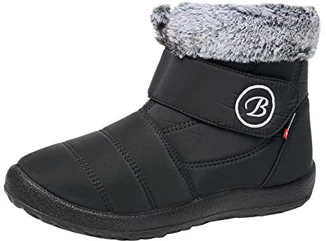 Generico Stivaletti Bassi Donna Estivi Stivali Biker Donna Scarpe da Donna Stivali da Neve Caldi Stivali Invernali Impermeabili Caldi e Antiscivolo Scarponcini Invernali Tronchetti Donna (Black, 40)