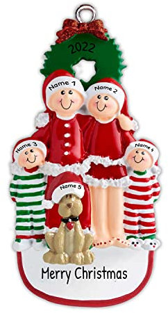 Kaululu Addobbi Albero di Natale Personalizzato con Nome Palline di Natale Personalizzate Natale 2024 Decorazioni Casa Albero di Natale Ciondolo in Legno Regali Natale (C, Nomi 5)