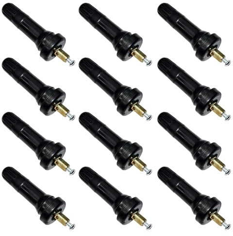 12 Stück Ventileinsätze für Schrader Sensor SRLWMYI Gummiventil Ersatz Schrader Reifendrucksensor Reifen Ventilstämme Reifendruckkontrollsystem TPMS/RDKS Sensor Autoventil tubeless ventil