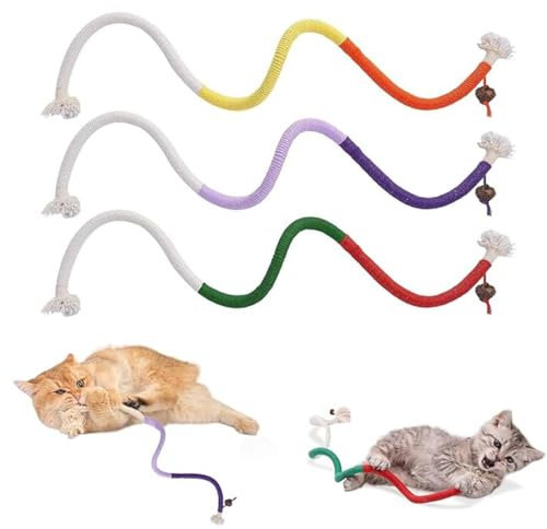 3 Pièces Jouet Chat, Jouet de Dentition Chaton, Jouet Chat Corde, Jouet a Macher Chat, Jouet pour Chat Interactif, Jouets de Soins Dentaires pour Chats, pour Interagir Et Nettoyer Les Dents