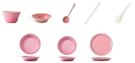 Haushalt Minimalistische Schüssel und Geschirr Set Keramik Geschirr Set Kombination - Regenbogen Geschirr 20 teilig in Rosa